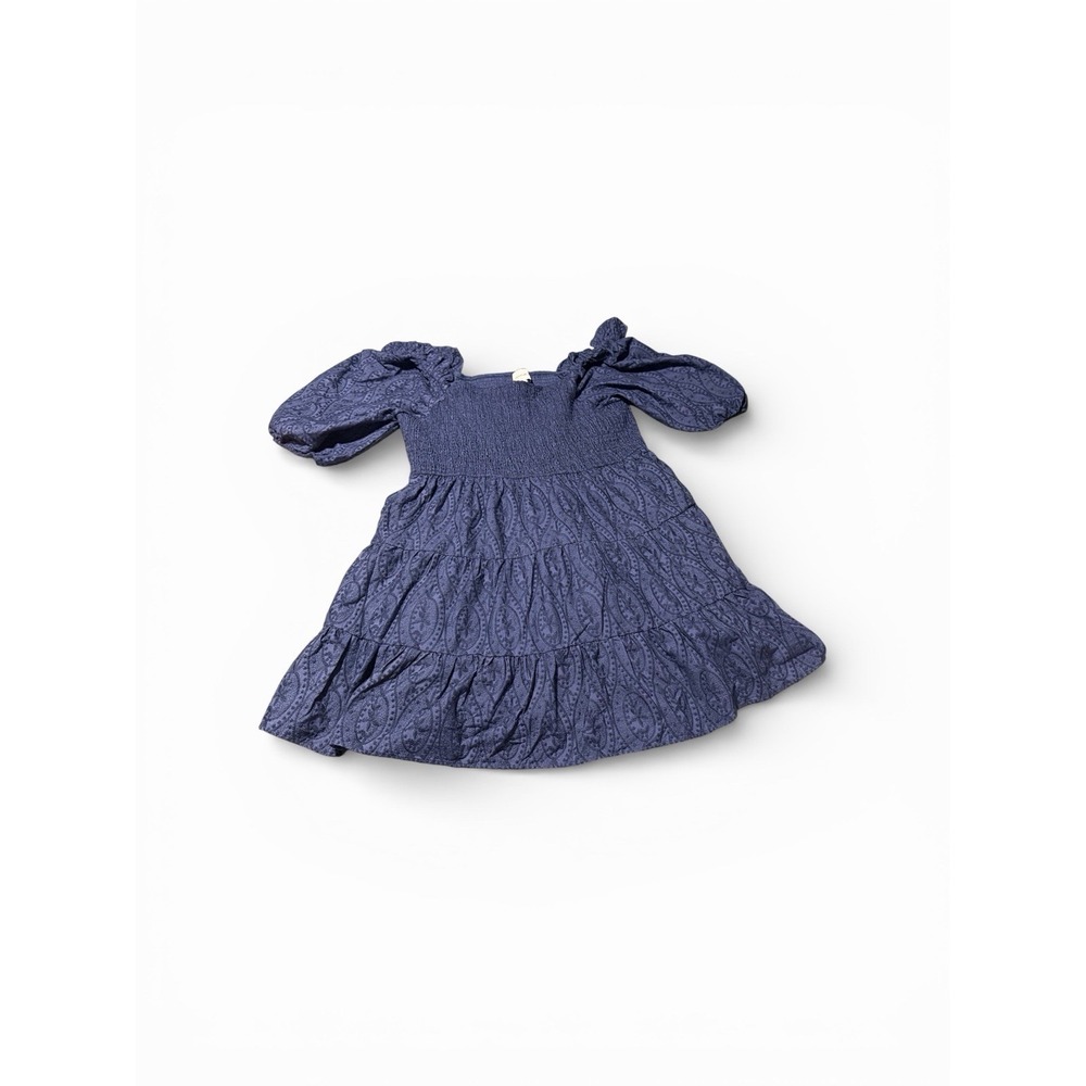 Layered With Love Blue Paisley Smocked Puff Sleeve Tiered Mini Dress Plus 3x NWT